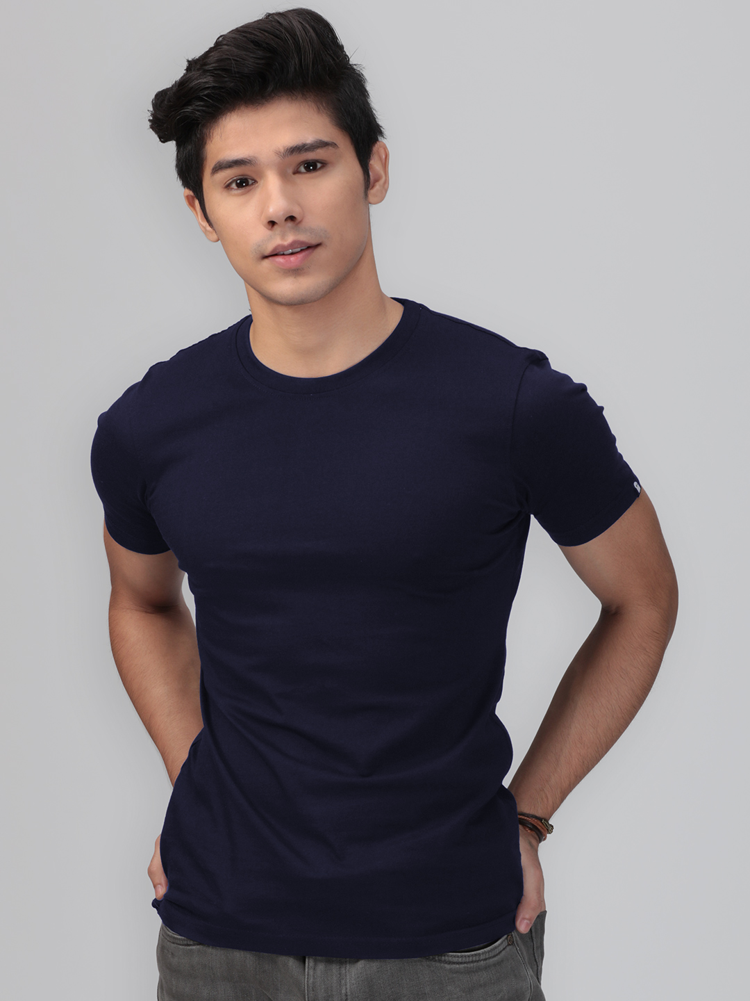 Solids: Dark Navy Blue T-Shirts | The Souled Store  